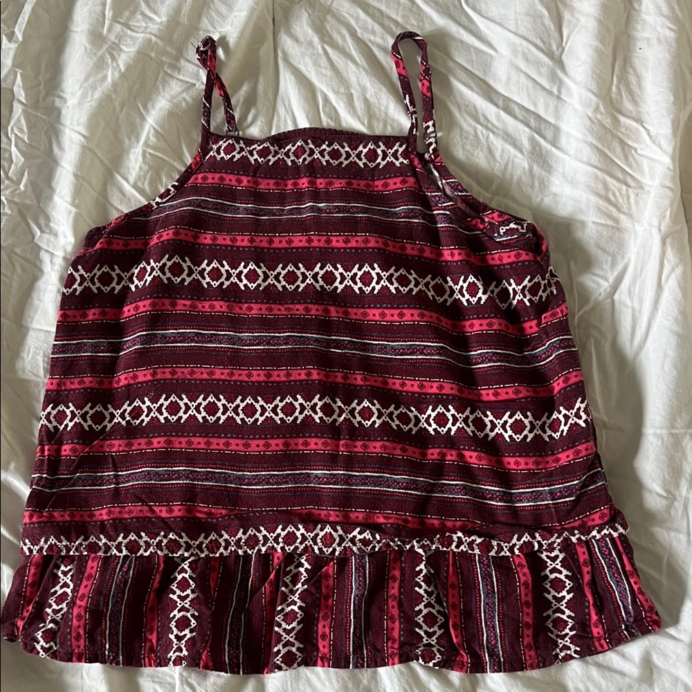 Abercrombie Kids Red and White Patterned Camisole